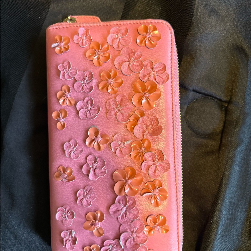 Pink Floral Embellished Wallet